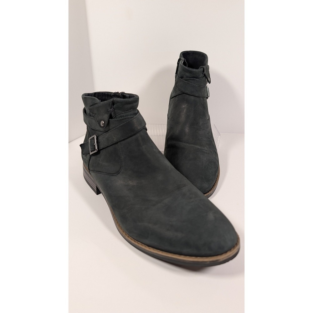 Clarks Collection Womens Black Nubuck Buckle Ankle Boots Size 11 M 261530354085